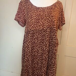 American Apparel leopard print babydoll dress